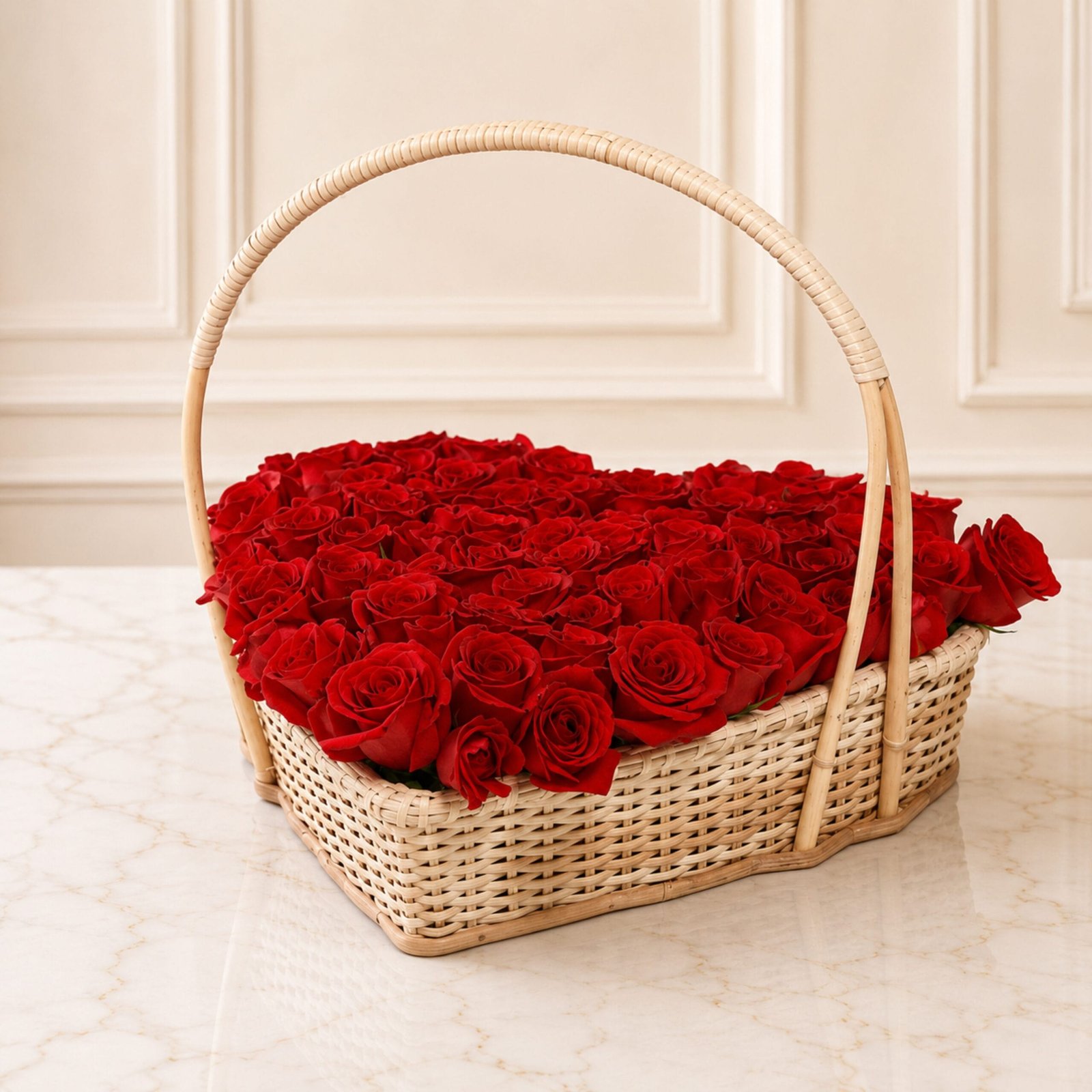 Heart Basket Filled with Flowers Heart Basket Filled with Flowers