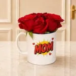 Super Mom Mug Filled With Roses
