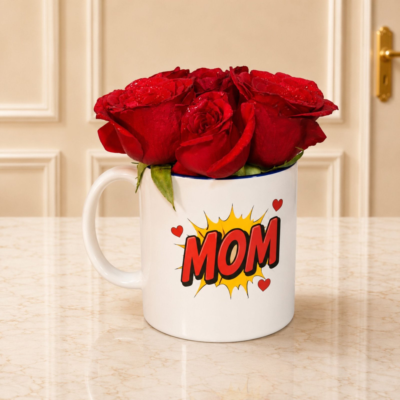 Super Mom Mug Filled With Roses Super Mom Mug Filled With Roses