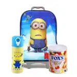 Minion School Bag With Fox Candy Tin & Water