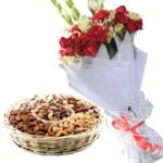 Medium Bouquet with Dry Fruit Basket