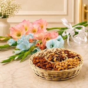 Dry Fruit Basket with Glads by Dry Fruits for Birthday