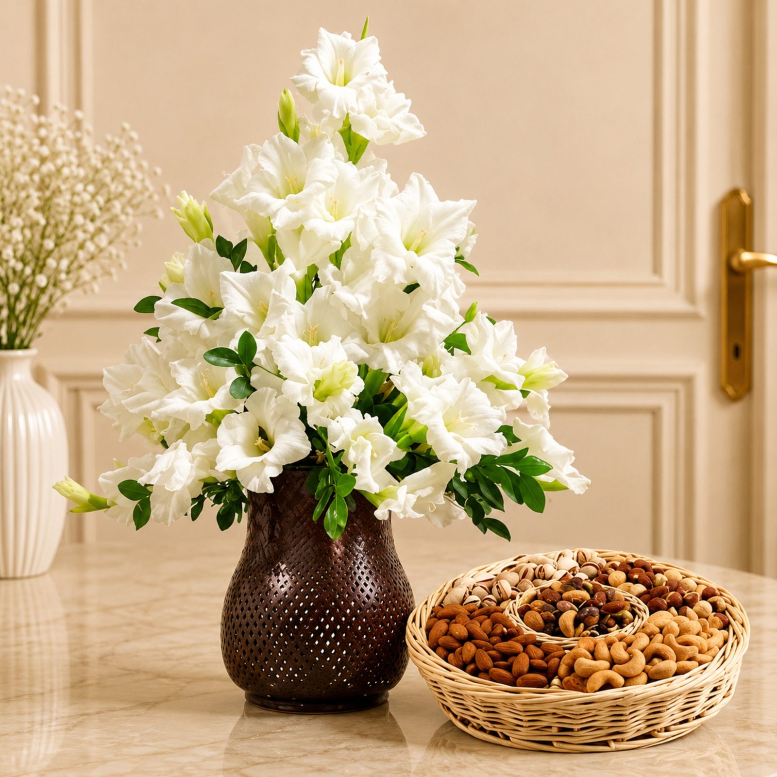giftoo-pakistan-picture15 Glads with Dry Fruits Basket - Image 1