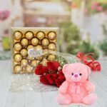 gift deal teddy Rocher flowers