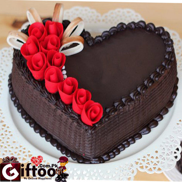 Heart Shape Chocolate Cake 3 Pounds Send Gifts To Pakistan