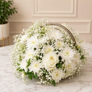 White Theme Imported Flowers gift delivery in Pakistan