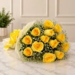 Yellow Imported Roses Bunch
