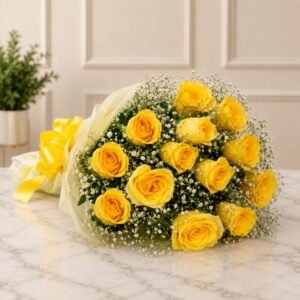 Yellow Imported Roses Bunch gift delivery in Pakistan