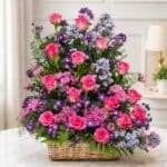 Pink Theme Imported Flowers basket