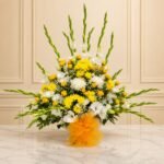 Yellow and white theme Basket