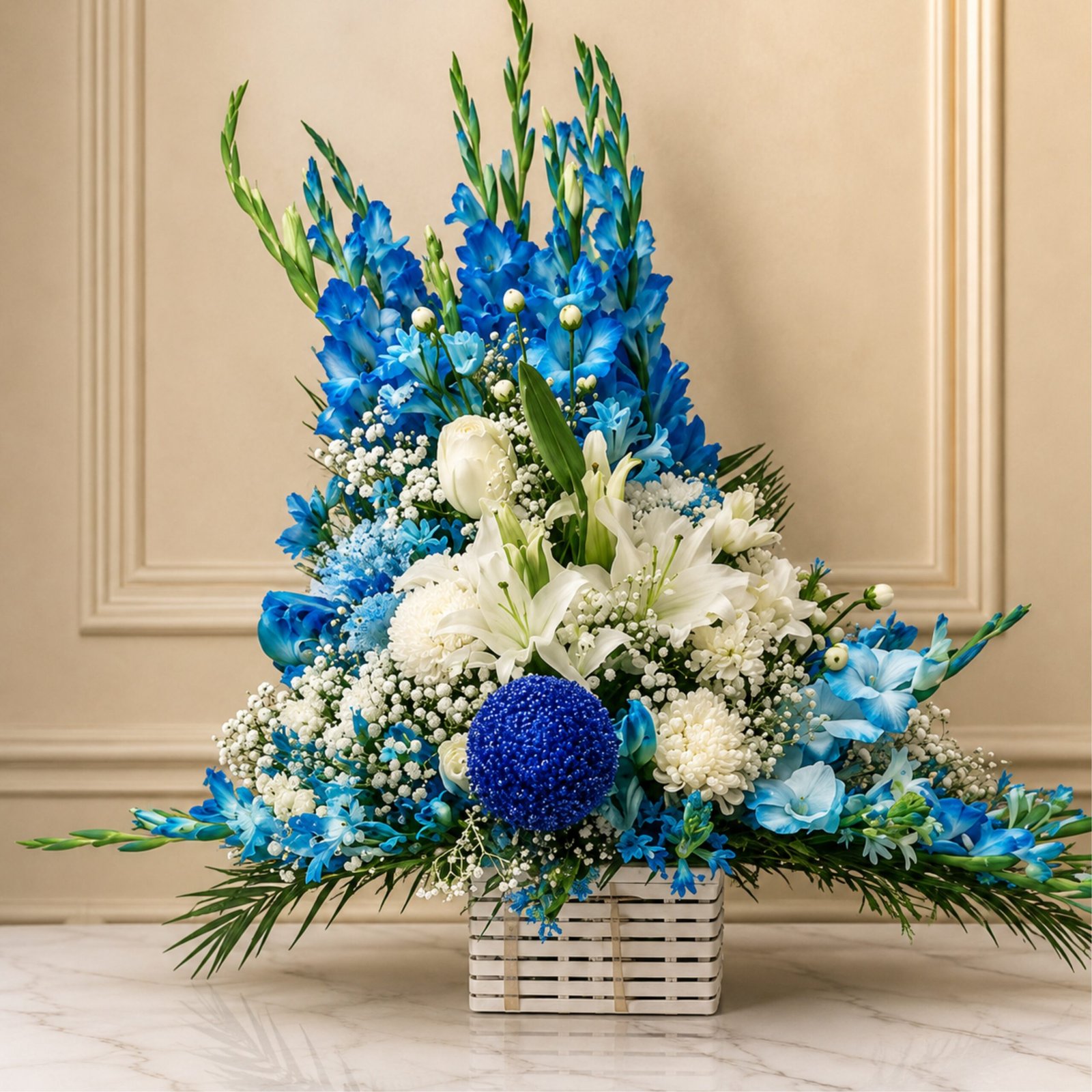 giftoo-pakistan-flowers12 Sky Blue Theme Imported Flowers - Image 1