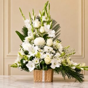 White Theme Imported Flowers in Lahore