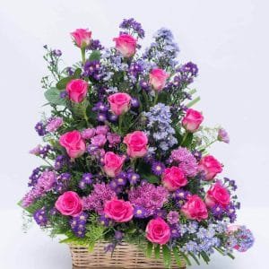 Pink Theme Imported Flowers basket