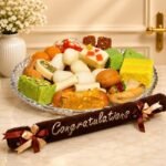 Congratulations Towel with Mithai gift