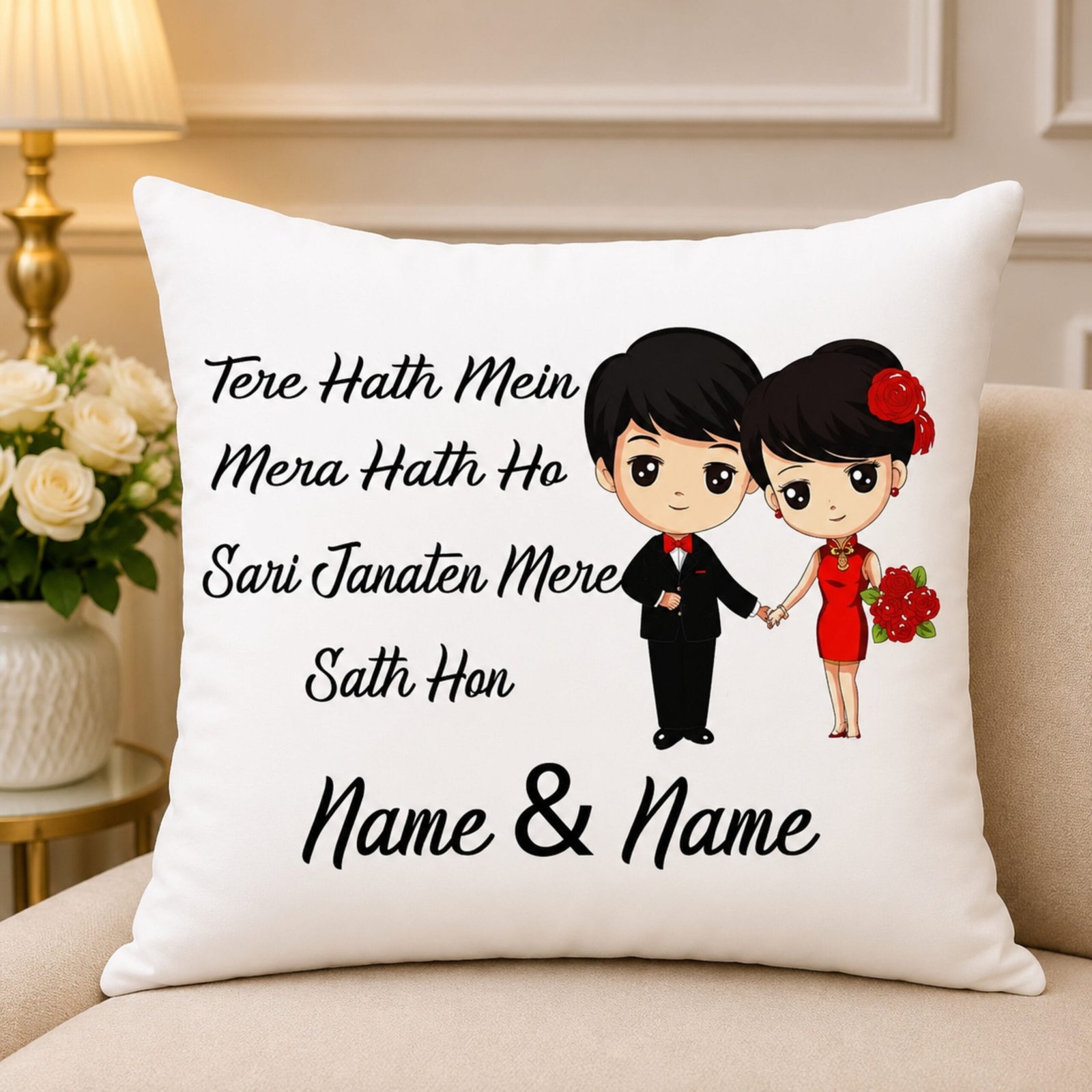 giftoo-pakistan-cushion53 Tere Hath Mein Mera Hath - Image 1