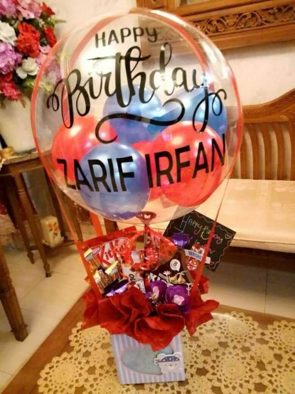 floral chocolate balloon