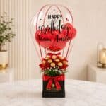 Red Theme Floral Balloon