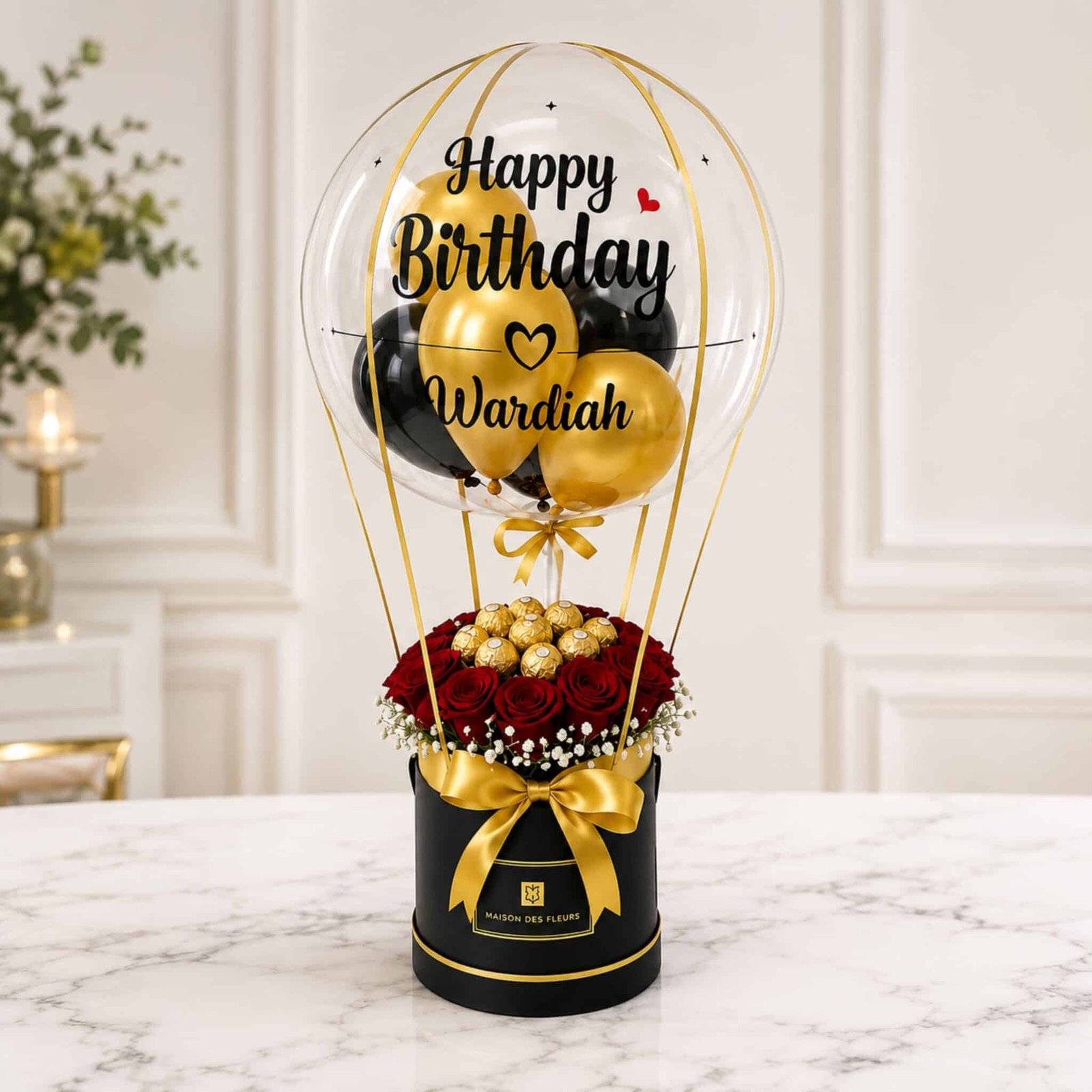 Event Post (2) Gold Love Floral Baloon - Image 1