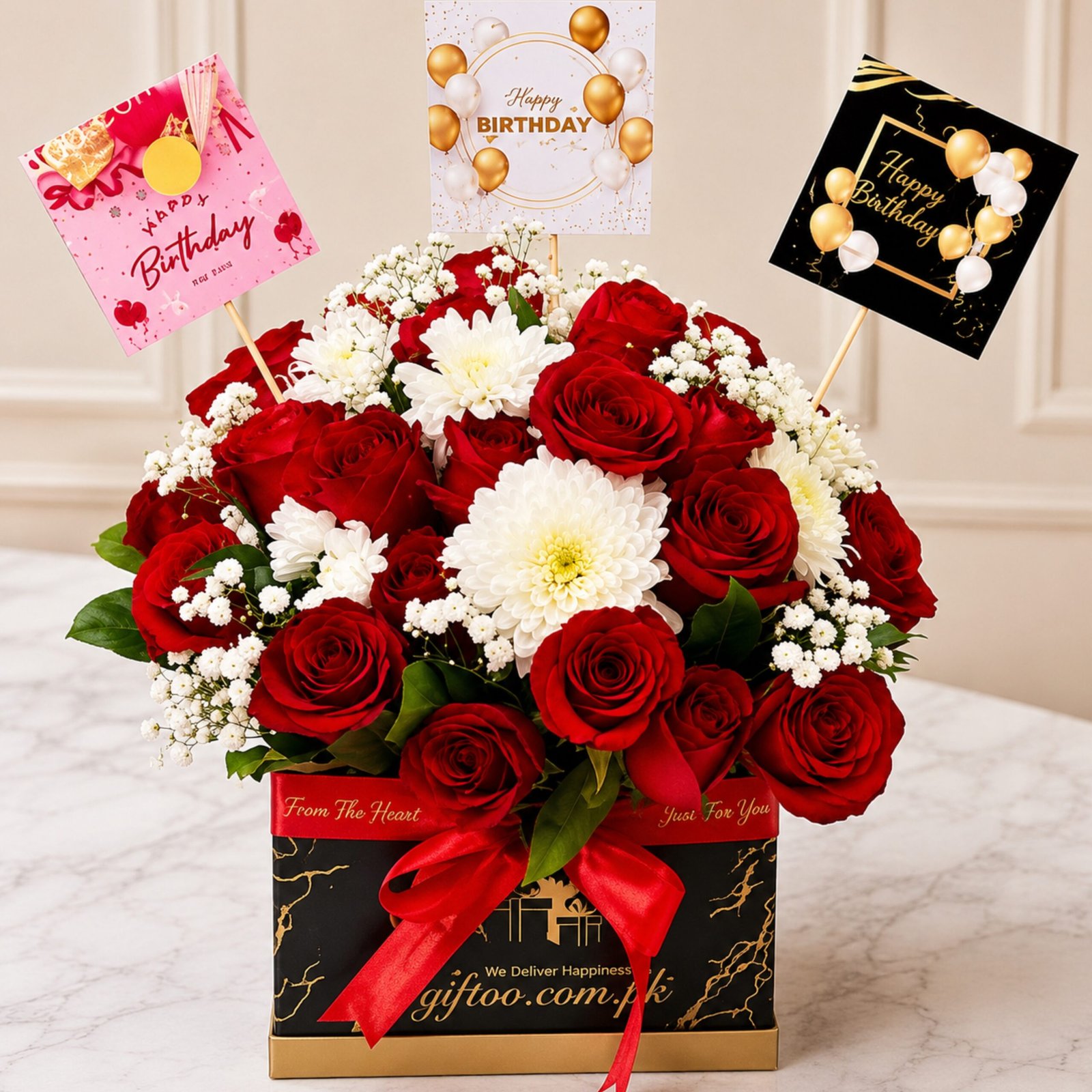 giftoo-pakistan-flowers6 Birthday Gift Flowers Box - Image 1