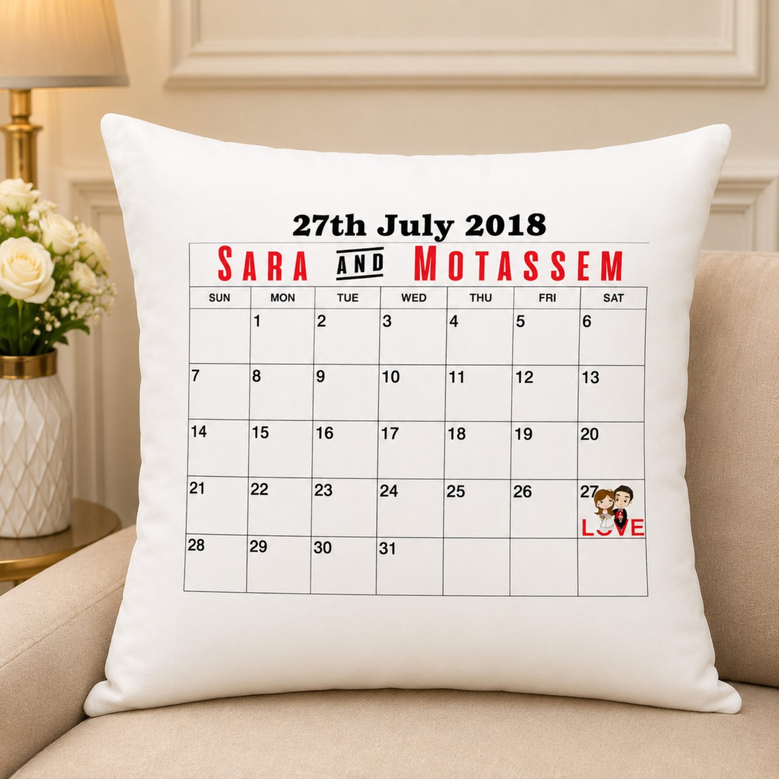 giftoo-pakistan-cushion51 Love Calendar Cushion - Image 1