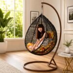 Egg Shape Hanging Swing Chair - Jhoola Stand - Cushion