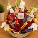 Chocolate Flowers Basket for Valentines Day