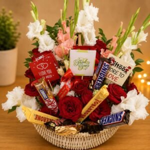 Chocolate Flowers Basket gift delivery in Pakistan