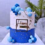 blue theme cake