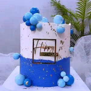 blue theme cake