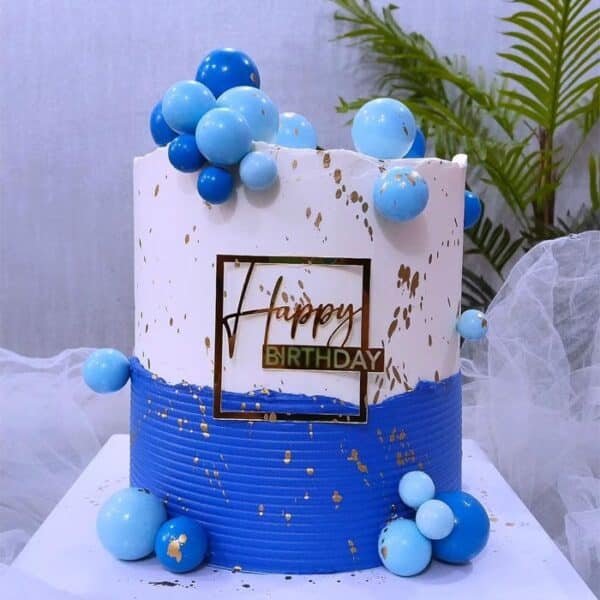 blue theme cake