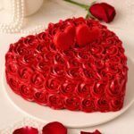 Red Heart Shape Cake by O’Clock in Lahore