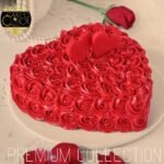 red heart shape cake