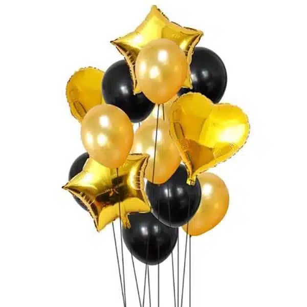 black gold foil balloon