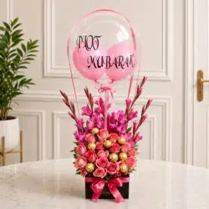 Pink Theme Floral Balloon