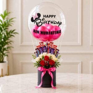 Chocolate Floral Balloon personalised gift for New Year