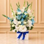 Blue Love Theme Gladiolus Box gift delivery in Pakistan