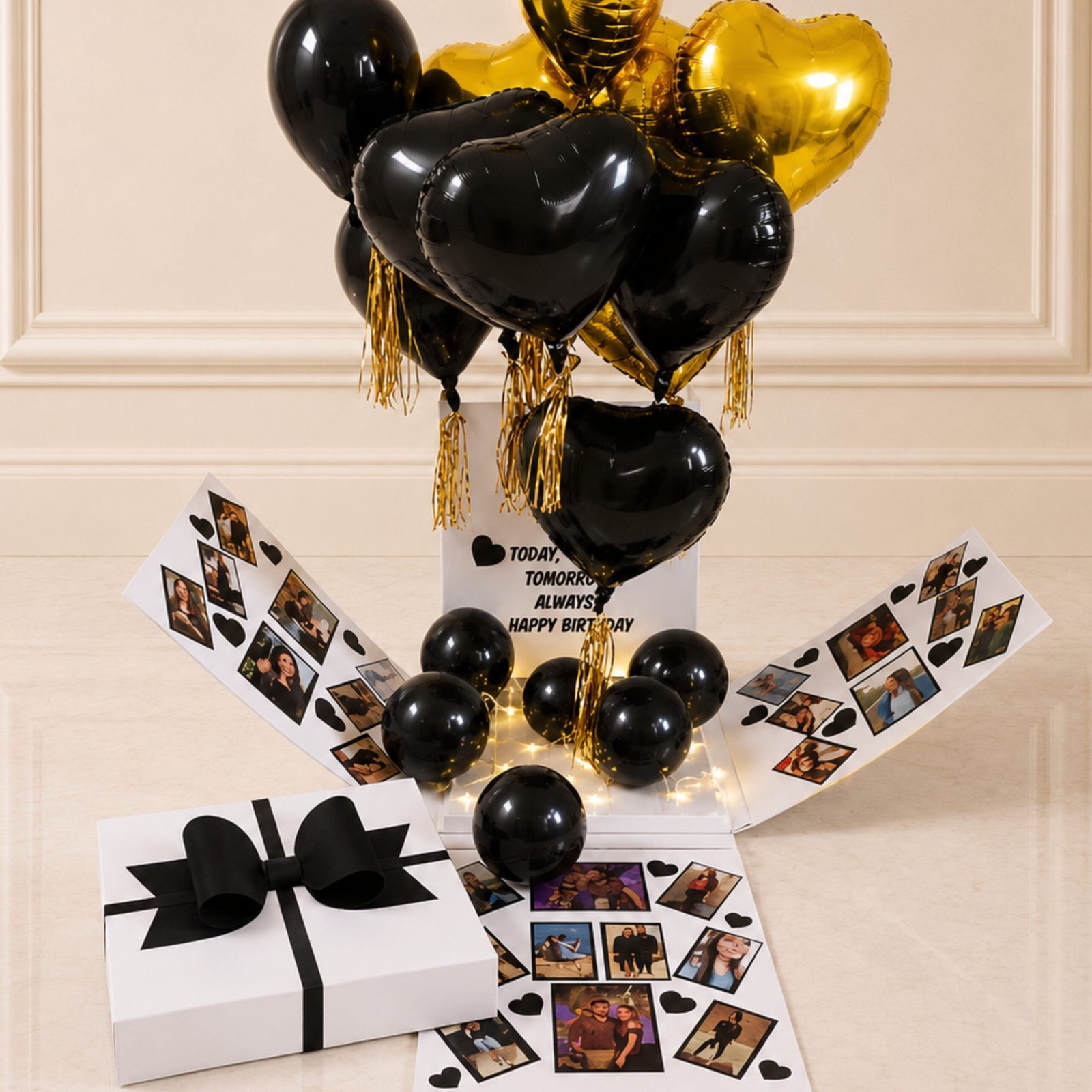 Black Theme Surprise Balloon Box Black Theme Surprise Balloon Box