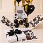 Black Theme Surprise Balloon Box personalised gift for Valentines Day