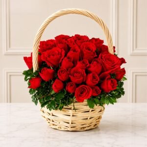 5 Dozen Roses Basket in Lahore for Valentines Day