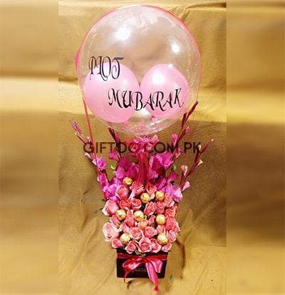 Pink Theme Floral Balloon