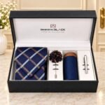 Navy Argyle Men Accessories Box by Men’s Accessories