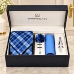 Navy Geometric Men Accessories Box gift delivery in Pakistan