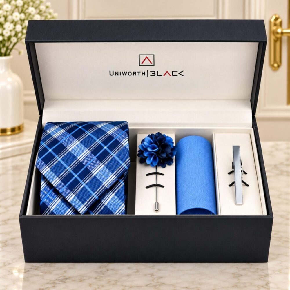 Navy Geometric Men Accessories Box Navy Geometric Men Accessories Box for Wedding