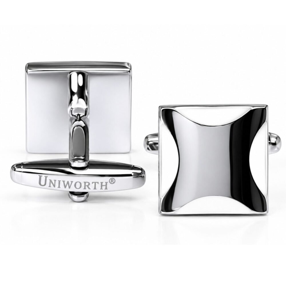 Silver/White Square Cufflink gift by Men’s Accessories Silver/White Square Cufflink gift by Men’s Accessories