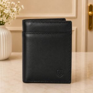 Black 100% Leather Wallet gift by Men’s Accessories