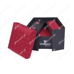 msroon geometric cufflink tie set