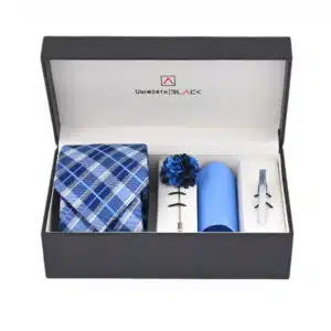 navy geometric men accessories box