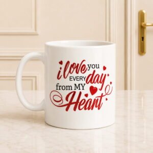I Love You with Heart Mug gift for Valentines Day