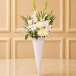 Cone of Snow flower arrangement
