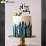 blue theme cake